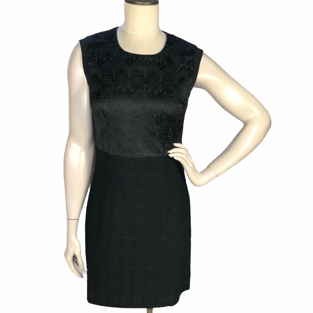 Grifflin Paris Black Jacquard Sheath Dress Medium‎ M